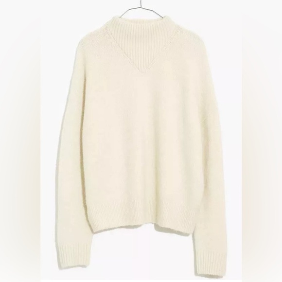 NWT Madewell Dillon Pullover Mock Turtleneck in Cream - Picture 3 of 8